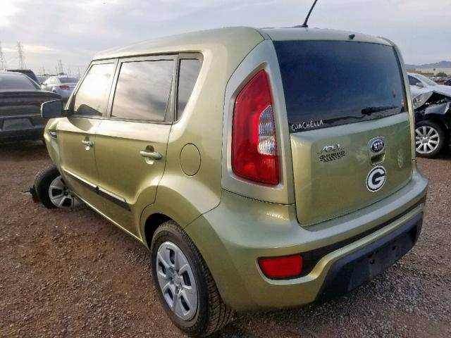 KNDJT2A52D7624283 - 2013 KIA SOUL GREEN photo 3