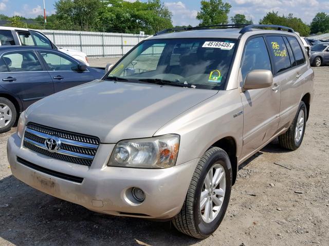 JTEEW21A060025539 - 2006 TOYOTA HIGHLANDER BEIGE photo 2