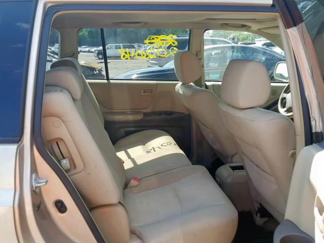 JTEEW21A060025539 - 2006 TOYOTA HIGHLANDER BEIGE photo 6