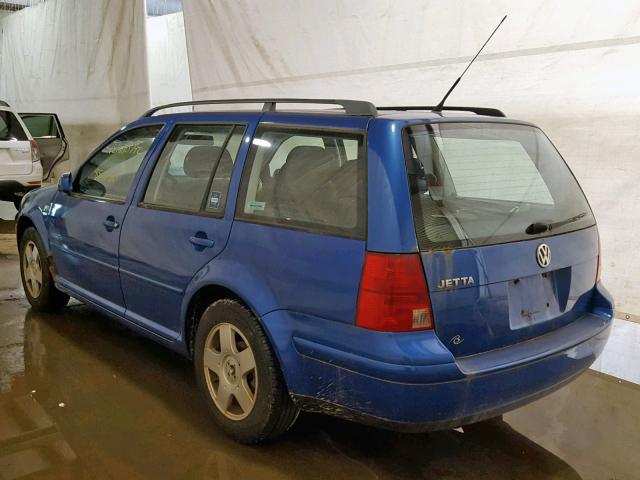 WVWSK61J72W120696 - 2002 VOLKSWAGEN JETTA GLS BLUE photo 3