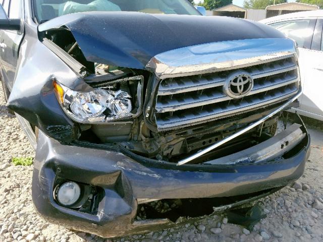 5TDZY68A38S014421 - 2008 TOYOTA SEQUOIA LI GRAY photo 9