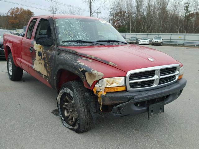 1D7HG12K04S709403 - 2004 DODGE DAKOTA SXT RED photo 1