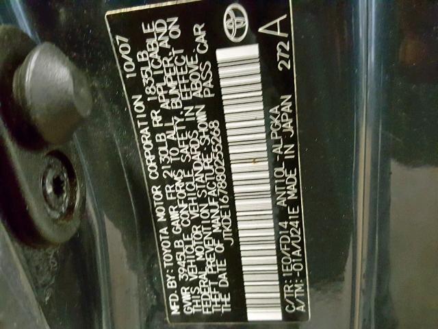 JTKDE167880255268 - 2008 TOYOTA SCION TC გრაფიტი ფოტო 10