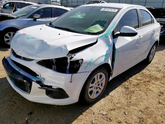 1G1JB5SH0H4150489 - 2017 CHEVROLET SONIC LS WHITE photo 2