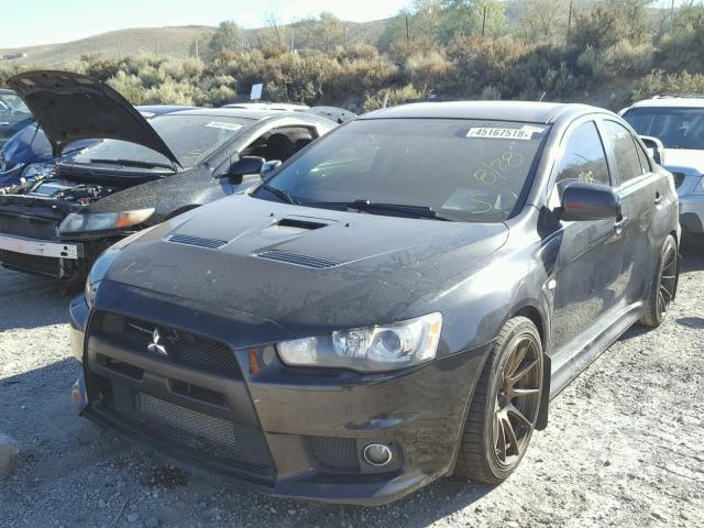 JA32W8FV9AU023374 - 2010 MITSUBISHI LANCER EVO BLACK photo 2