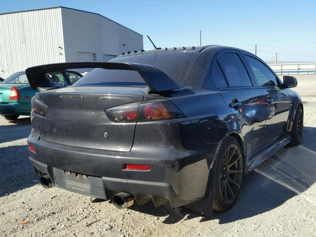 JA32W8FV9AU023374 - 2010 MITSUBISHI LANCER EVO BLACK photo 4