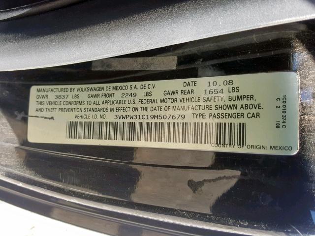 3VWPW31C19M507679 - 2009 VOLKSWAGEN NEW BEETLE Schwarz Foto 10