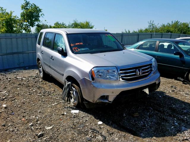 5FNYF4H24EB019514 - 2014 HONDA PILOT LX SILVER photo 1