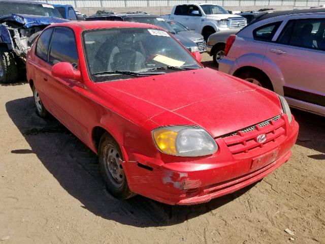 KMHCG35CX3U256460 - 2003 HYUNDAI ACCENT GL RED photo 1