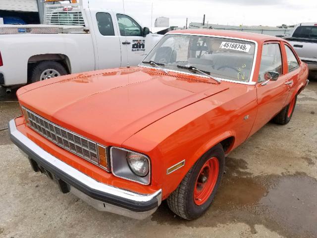 1X27D6L122374 - 1976 CHEVROLET NOVA ORANGE photo 2