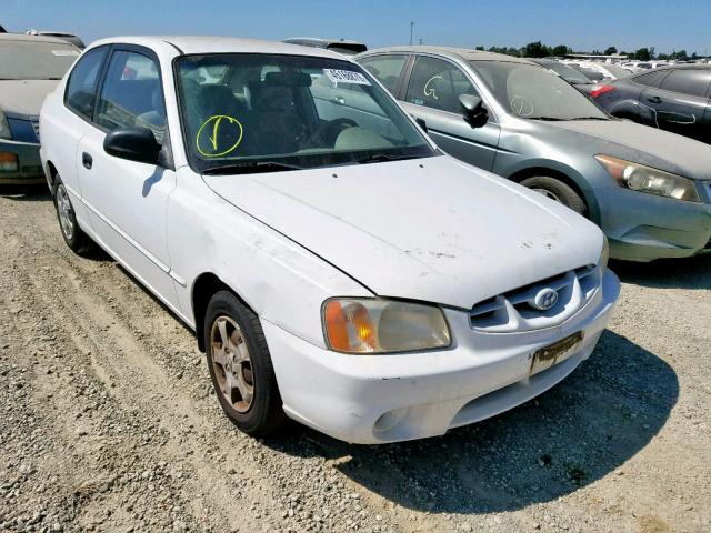 KMHCG35C92U173374 - 2002 HYUNDAI ACCENT GS WHITE photo 1