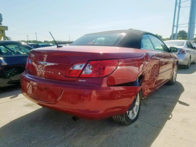 1C3LC55R48N133324 - 2008 CHRYSLER SEBRING TO RED photo 4