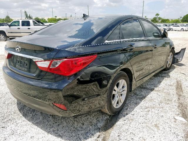 5NPEB4AC7EH929063 - 2014 HYUNDAI SONATA GLS BLACK photo 4