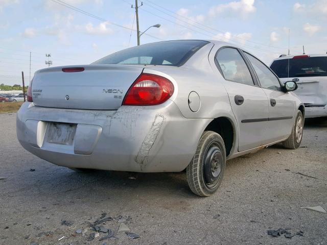 1B3ES26C63D240603 - 2003 DODGE NEON SE SILVER photo 4