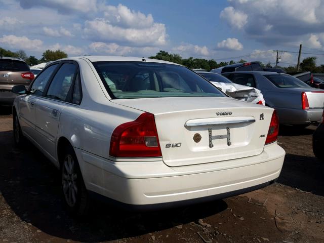 YV1TH592X51412283 - 2005 VOLVO S80 2.5T WHITE photo 3