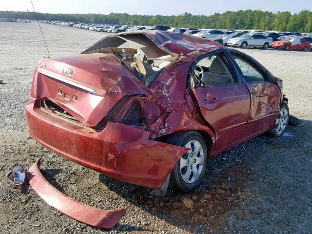 KNAFE121885517078 - 2008 KIA SPECTRA EX RED photo 4