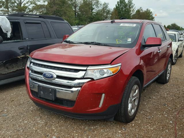 2FMDK3JC6BBA84327 - 2011 FORD EDGE SEL RED photo 2