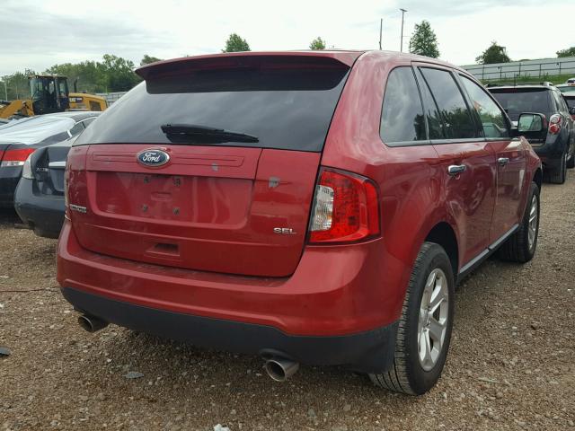 2FMDK3JC6BBA84327 - 2011 FORD EDGE SEL RED photo 4