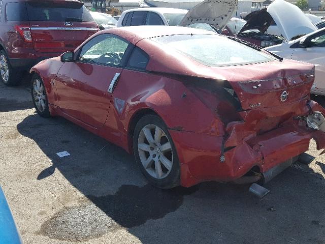 JN1AZ34EX3T009991 - 2003 NISSAN 350Z COUPE RED photo 3