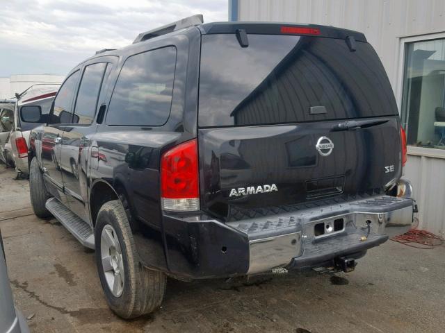 5N1AA08B35N738355 - 2005 NISSAN ARMADA SE BLACK photo 3