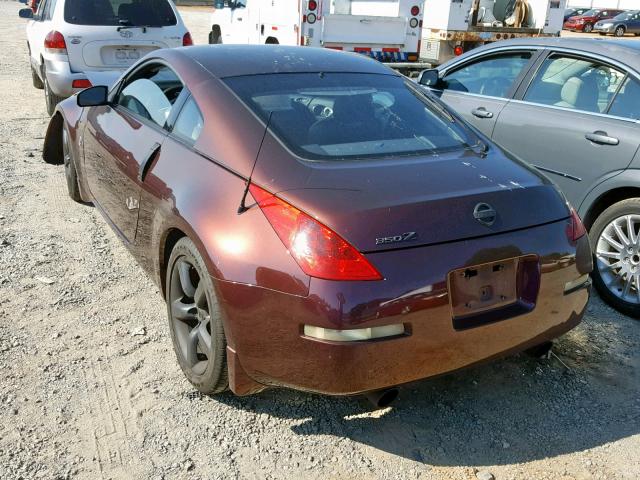 JN1AZ34D46M306258 - 2006 NISSAN 350Z COUPE MAROON photo 3