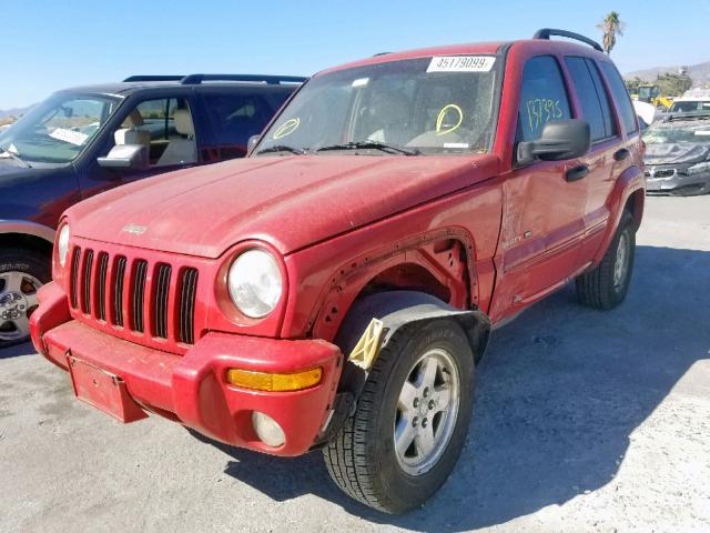 1J8GL58K42W202101 - 2002 JEEP LIBERTY LI RED photo 2