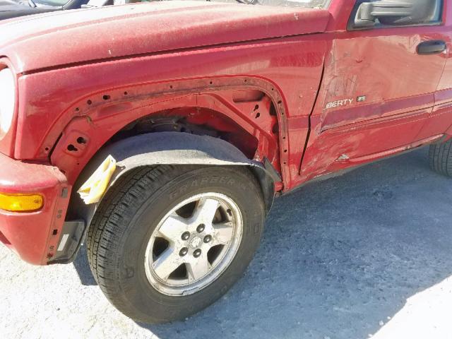 1J8GL58K42W202101 - 2002 JEEP LIBERTY LI RED photo 9