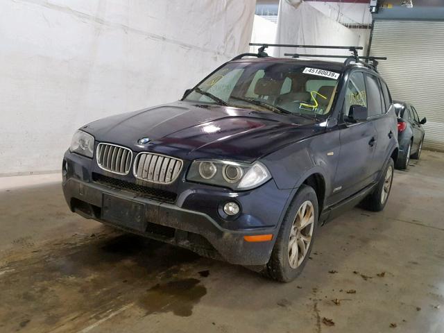 WBXPC93479WJ31321 - 2009 BMW X3 XDRIVE3 BLUE photo 2