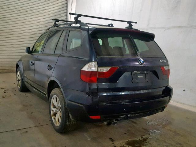 WBXPC93479WJ31321 - 2009 BMW X3 XDRIVE3 BLUE photo 3