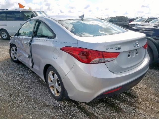 KMHDH6AE0DU004471 - 2013 HYUNDAI ELANTRA CO SILVER photo 3