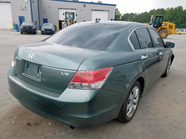 1HGCP36828A076057 - 2008 HONDA ACCORD EXL GREEN photo 4