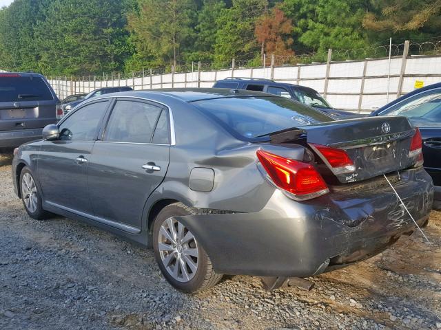 4T1BK3DB5BU439329 - 2011 TOYOTA AVALON BAS GRAY photo 3