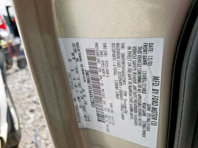 2MEHM75V56X622803 - 2006 MERCURY GRAND MARQ SILVER photo 10