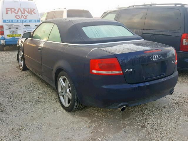 WAUAF48H77K030080 - 2007 AUDI A4 2.0T CA BLUE photo 3