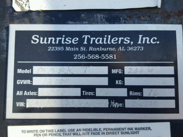 109F53224ER1240 - 2006 SUNS TRAILER BLACK photo 10