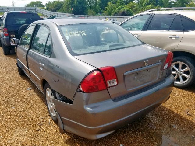 1HGES16595L026709 - 2005 HONDA CIVIC LX GRAY photo 3