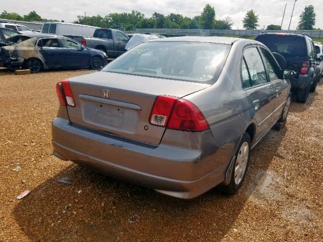 1HGES16595L026709 - 2005 HONDA CIVIC LX GRAY photo 4