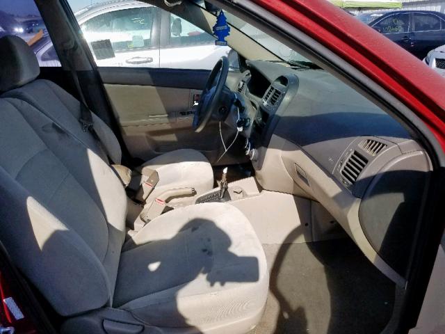 KNAFE222695612660 - 2009 KIA SPECTRA EX RED photo 5