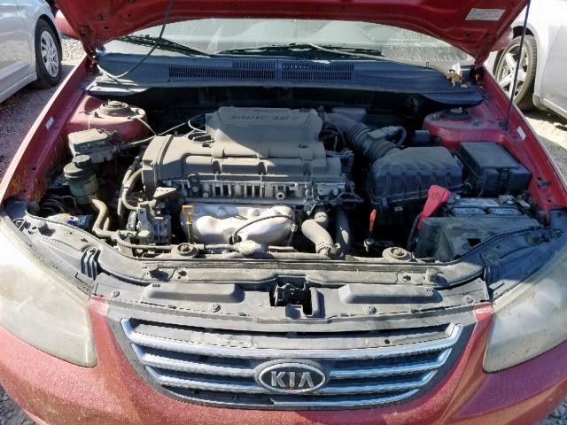 KNAFE222695612660 - 2009 KIA SPECTRA EX RED photo 7