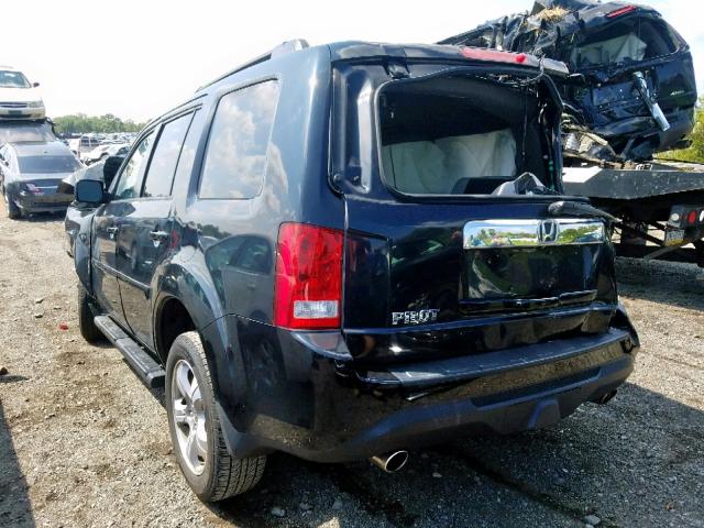 5FNYF4H71CB007166 - 2012 HONDA PILOT EXLN BLACK photo 3