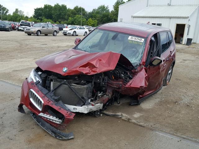 5UXWX5C51CL728826 - 2012 BMW X3 XDRIVE2 MAROON photo 2