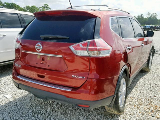 KNMAT2MV8FP503336 - 2015 NISSAN ROGUE S RED photo 4