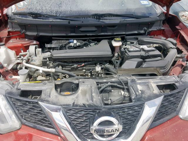 KNMAT2MV8FP503336 - 2015 NISSAN ROGUE S RED photo 7