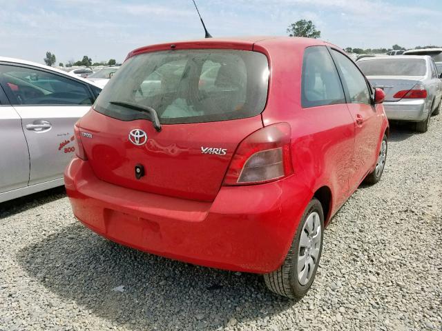 JTDJT923975116009 - 2007 TOYOTA YARIS RED photo 4