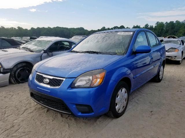 KNADH4A36A6644561 - 2010 KIA RIO LX BLUE photo 2