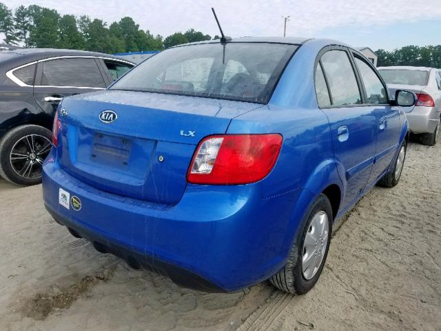 KNADH4A36A6644561 - 2010 KIA RIO LX BLUE photo 4