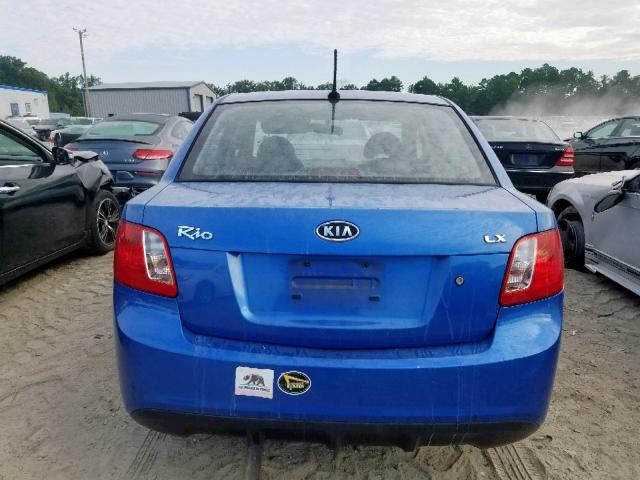 KNADH4A36A6644561 - 2010 KIA RIO LX BLUE photo 9