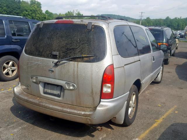 4N2ZN17T21D829786 - 2001 NISSAN QUEST GLE SILVER photo 4