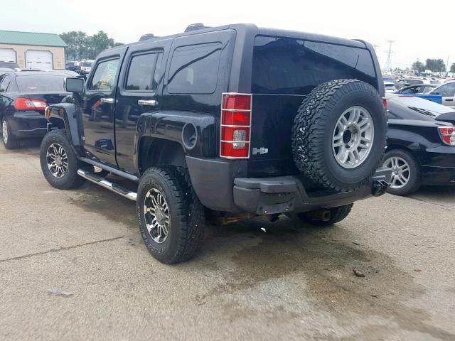 5GTDN13E078176907 - 2007 HUMMER H3 BLACK photo 3