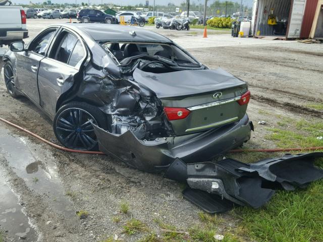 JN1AV7AP3EM690128 - 2014 INFINITI Q50 HYBRID GRAY photo 3